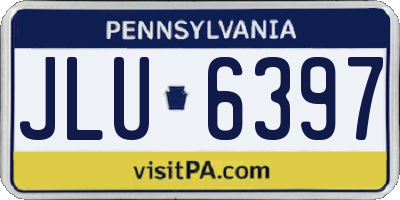 PA license plate JLU6397