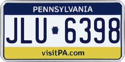 PA license plate JLU6398