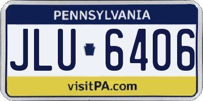 PA license plate JLU6406