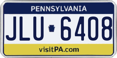 PA license plate JLU6408