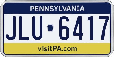 PA license plate JLU6417
