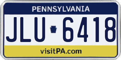 PA license plate JLU6418