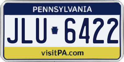 PA license plate JLU6422