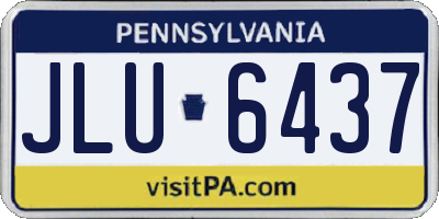 PA license plate JLU6437