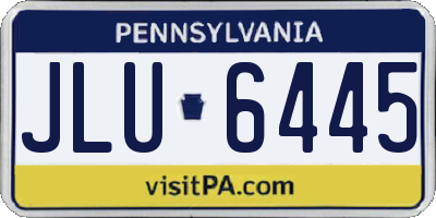 PA license plate JLU6445