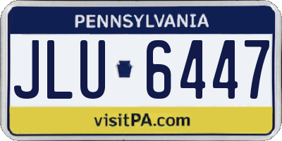 PA license plate JLU6447