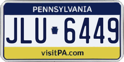 PA license plate JLU6449