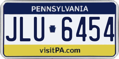 PA license plate JLU6454