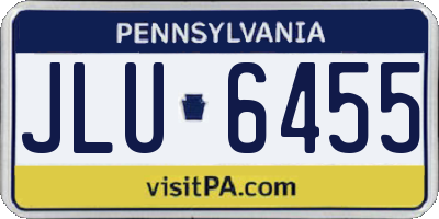 PA license plate JLU6455