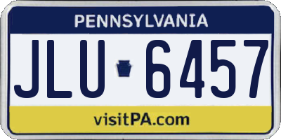 PA license plate JLU6457