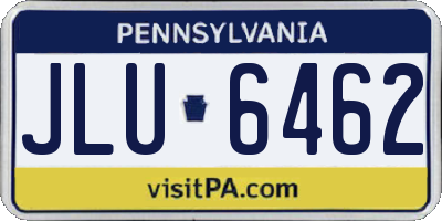 PA license plate JLU6462