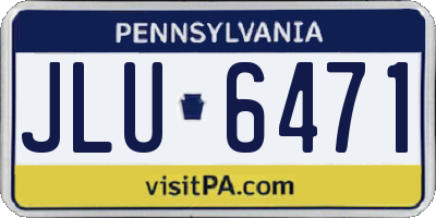 PA license plate JLU6471