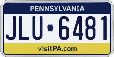 PA license plate JLU6481