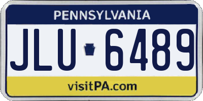 PA license plate JLU6489