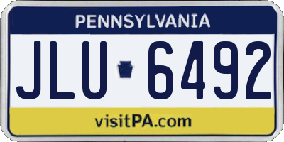 PA license plate JLU6492