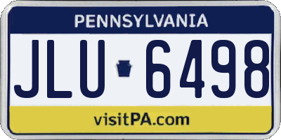 PA license plate JLU6498