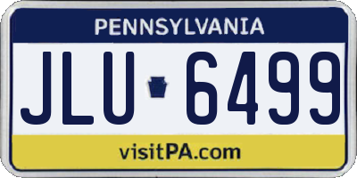 PA license plate JLU6499