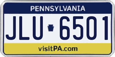 PA license plate JLU6501