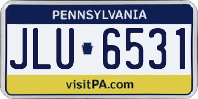 PA license plate JLU6531