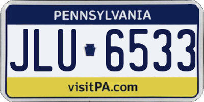 PA license plate JLU6533