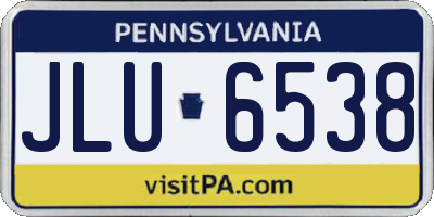 PA license plate JLU6538