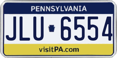 PA license plate JLU6554