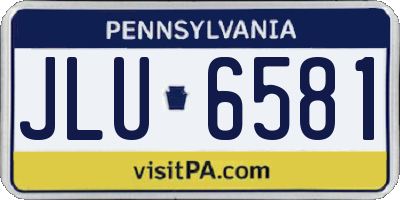 PA license plate JLU6581