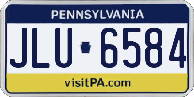 PA license plate JLU6584