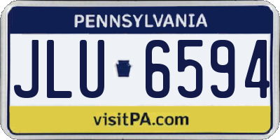 PA license plate JLU6594