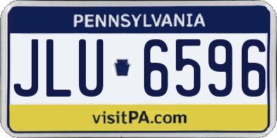 PA license plate JLU6596