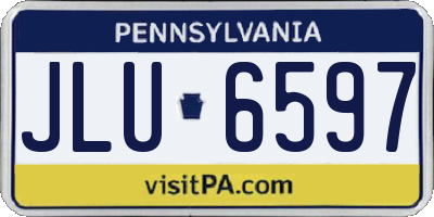PA license plate JLU6597