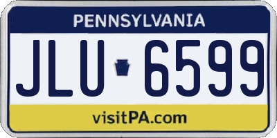 PA license plate JLU6599