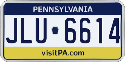 PA license plate JLU6614