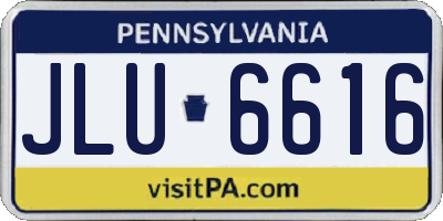 PA license plate JLU6616