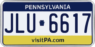 PA license plate JLU6617