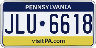 PA license plate JLU6618