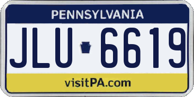 PA license plate JLU6619