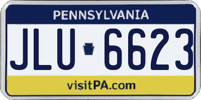 PA license plate JLU6623