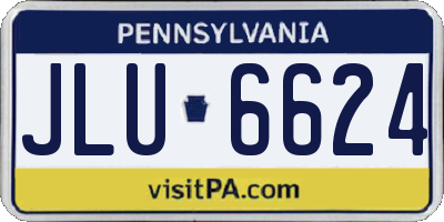 PA license plate JLU6624