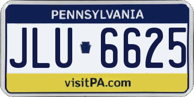 PA license plate JLU6625