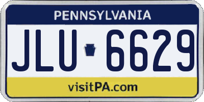 PA license plate JLU6629