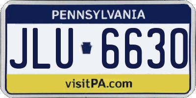 PA license plate JLU6630