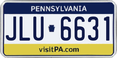 PA license plate JLU6631