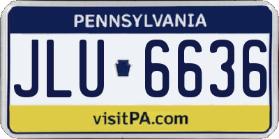 PA license plate JLU6636
