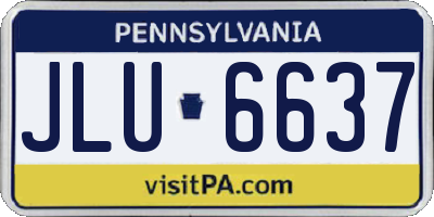 PA license plate JLU6637
