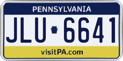 PA license plate JLU6641