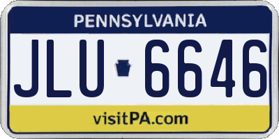 PA license plate JLU6646