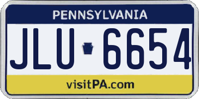 PA license plate JLU6654