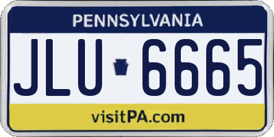 PA license plate JLU6665