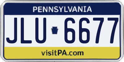 PA license plate JLU6677